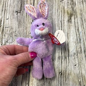 NWY Ty Beanie Baby Plush Bloom Bunny Easter Rabbit Basket Lavender 2010